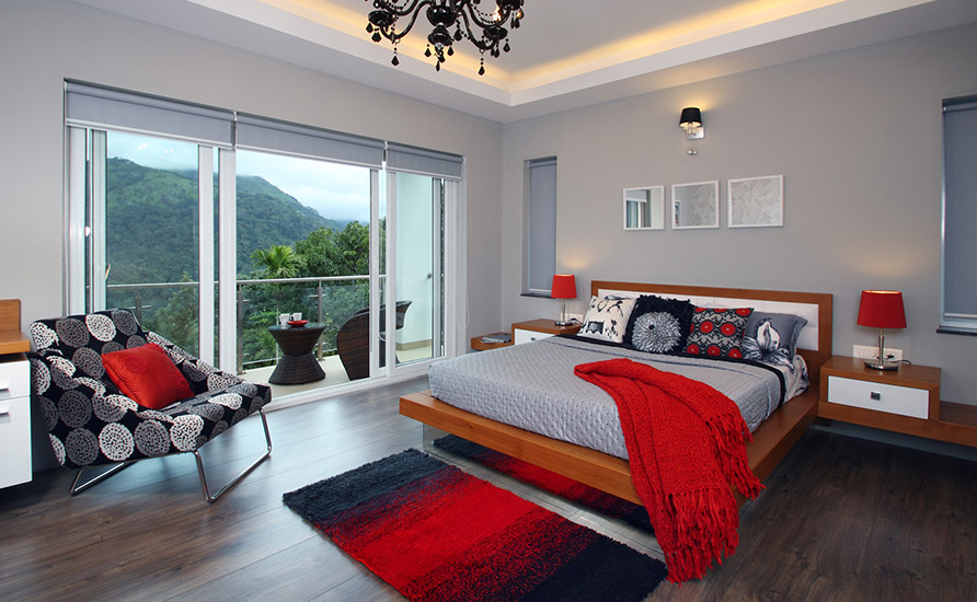 طراحی اتاق خواب فانتزی با ترکیب رنگ قرمز، سفید و مشکی